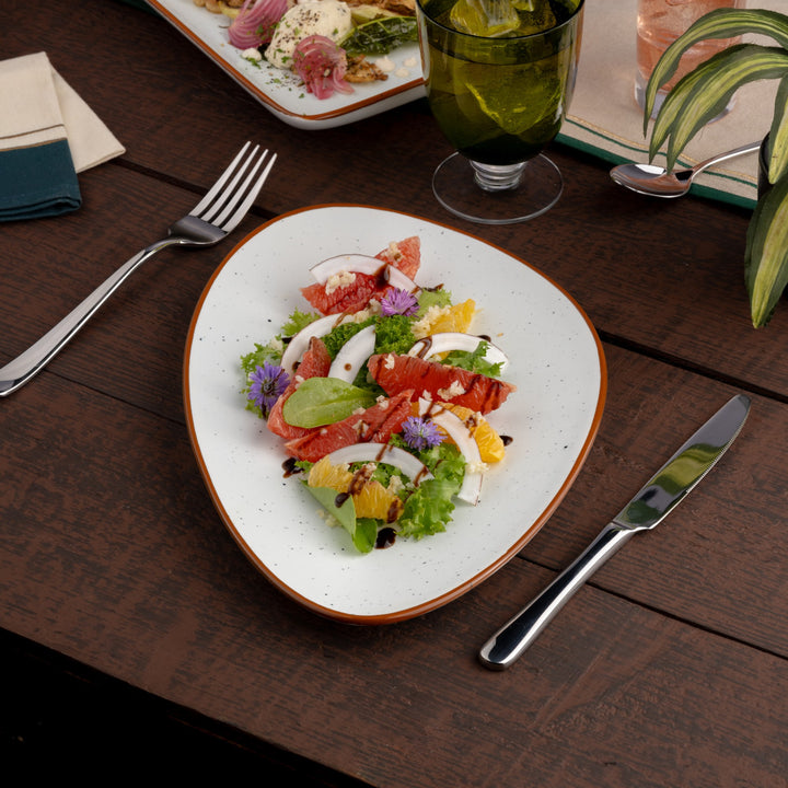 Porcelain Platter | Triangle Plate-11.4x7.5" | Set of 6