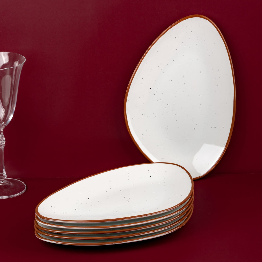 Porcelain Platter | Triangle Plate-11.4x7.5" | Set of 6