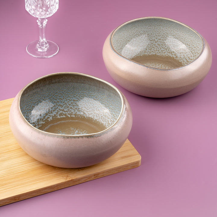 Artistic Porcelain Organic Bowl | 67.5 oz, Set of 2