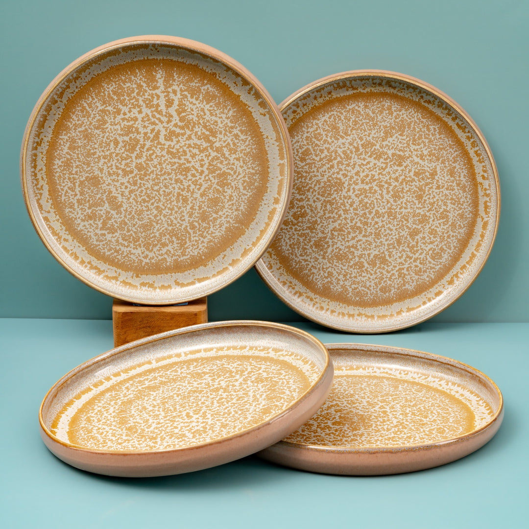 Artistic Porcelain Dinner Plate| Round Shape, Set of 4