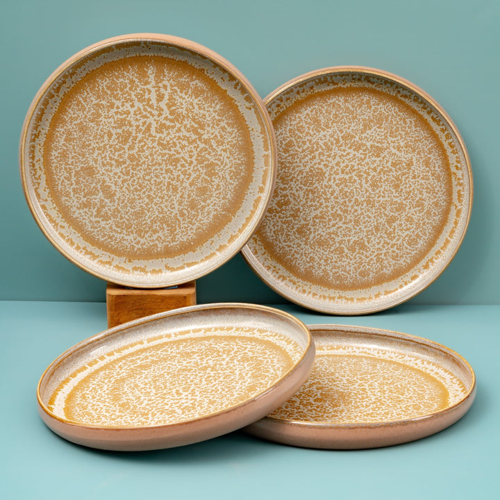 Artistic Porcelain Dinner Plate| Round Shape, Set of 4