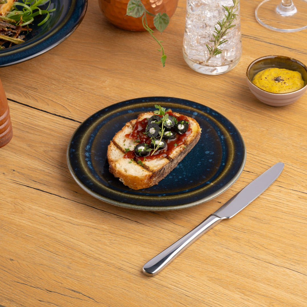 Porcelain Flat Plate | Splash Denim Dinner Plate, Set of 12