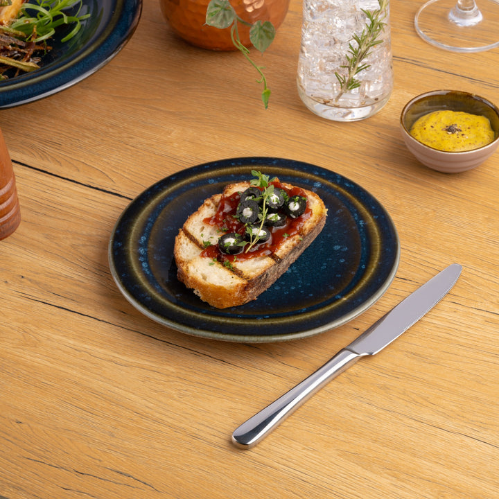 Porcelain Flat Plate | Splash Denim Dinner Plate, Set of 12