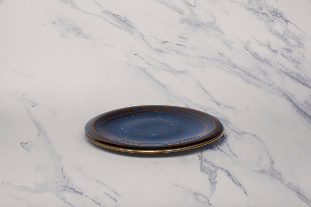 Porcelain Flat Plate | Splash Denim Dinner Plate, Set of 12