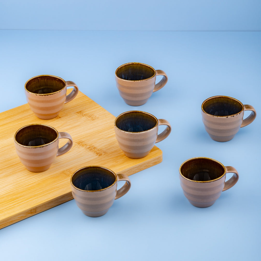 Porcelain Tea Cup | Splash Denim Non Stackable Cup, 12 Pcs