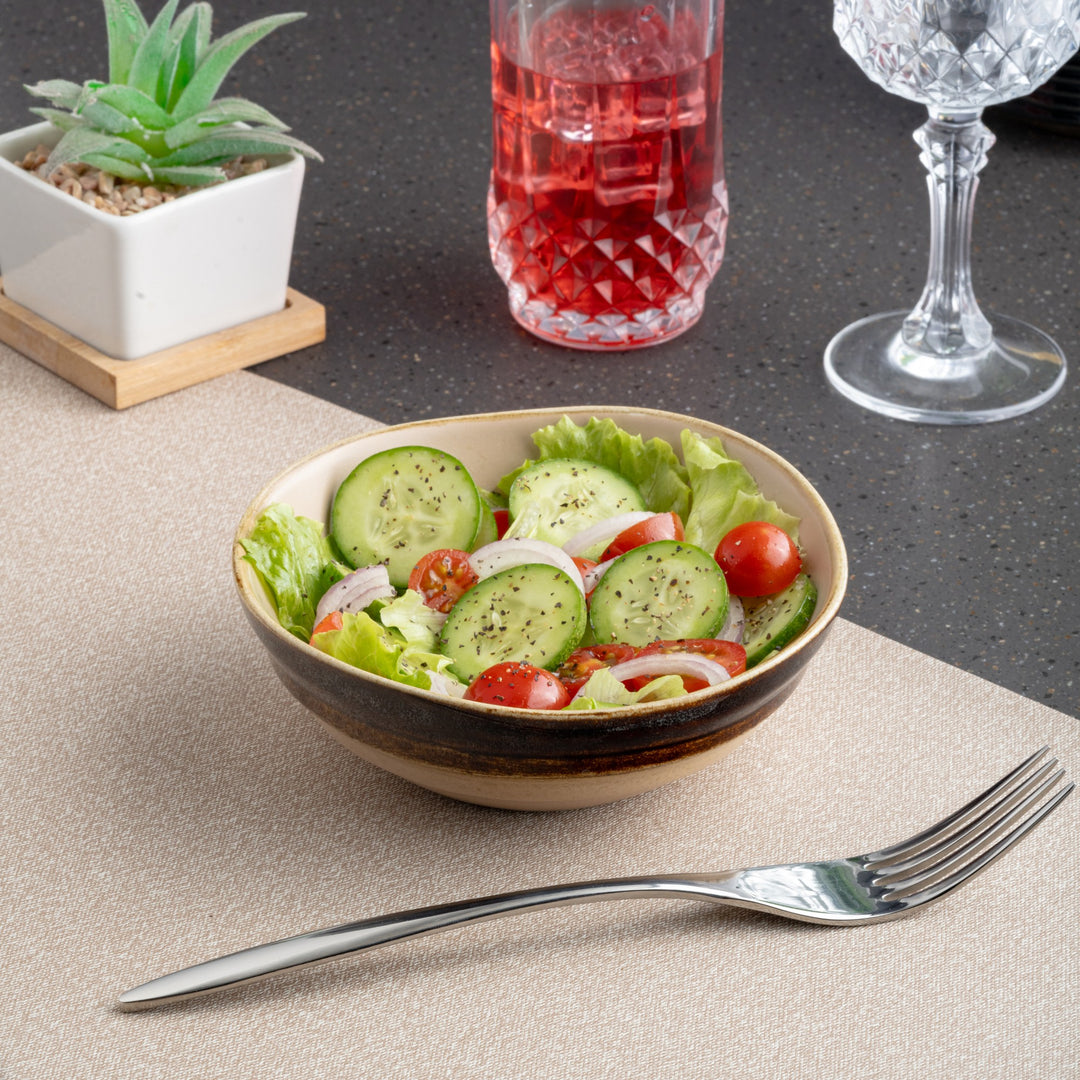 Porcelain Non Stackable Bowl | Splash Edge Sahara, Set of 6