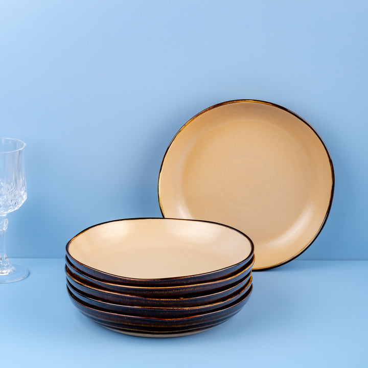 Porcelain Non Stackable Bowl | Splash Edge Sahara, Set of 6