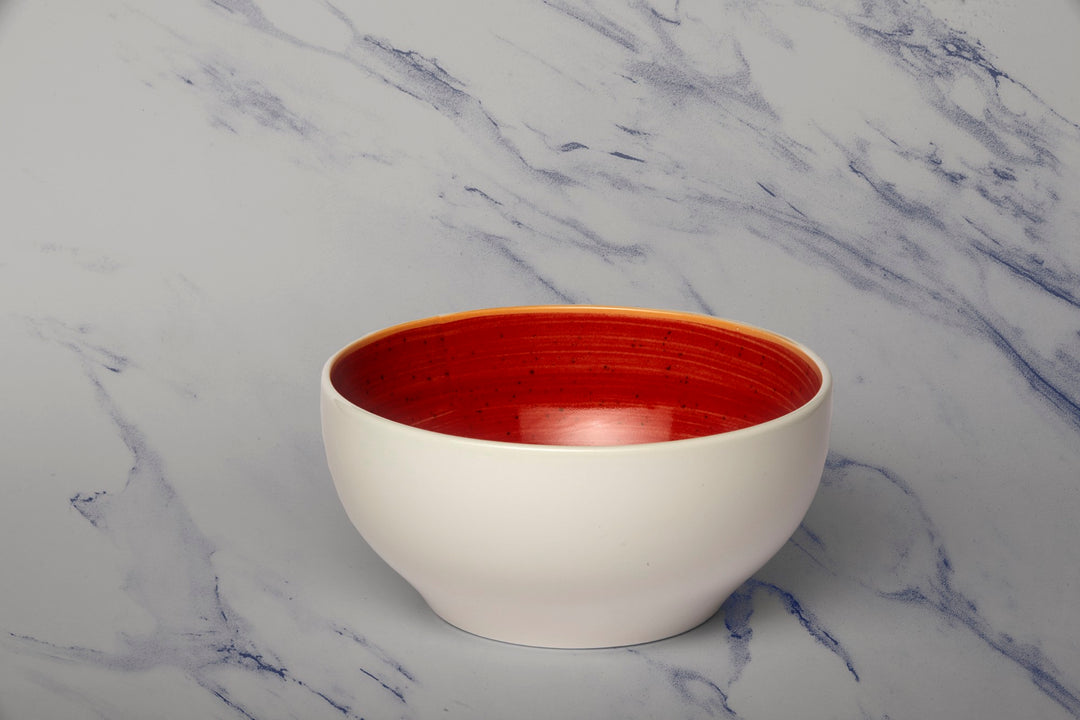 Porcelain Bowl | Modern Non Stackable Bowl, 6" | Set of 6