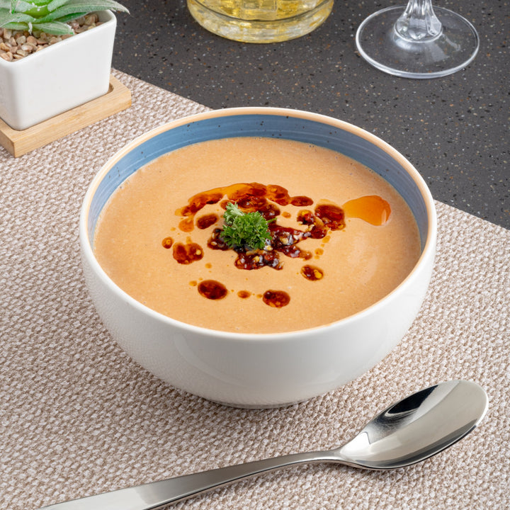 Porcelain Bowl | Modern Non Stackable Bowl, 6" | Set of 6