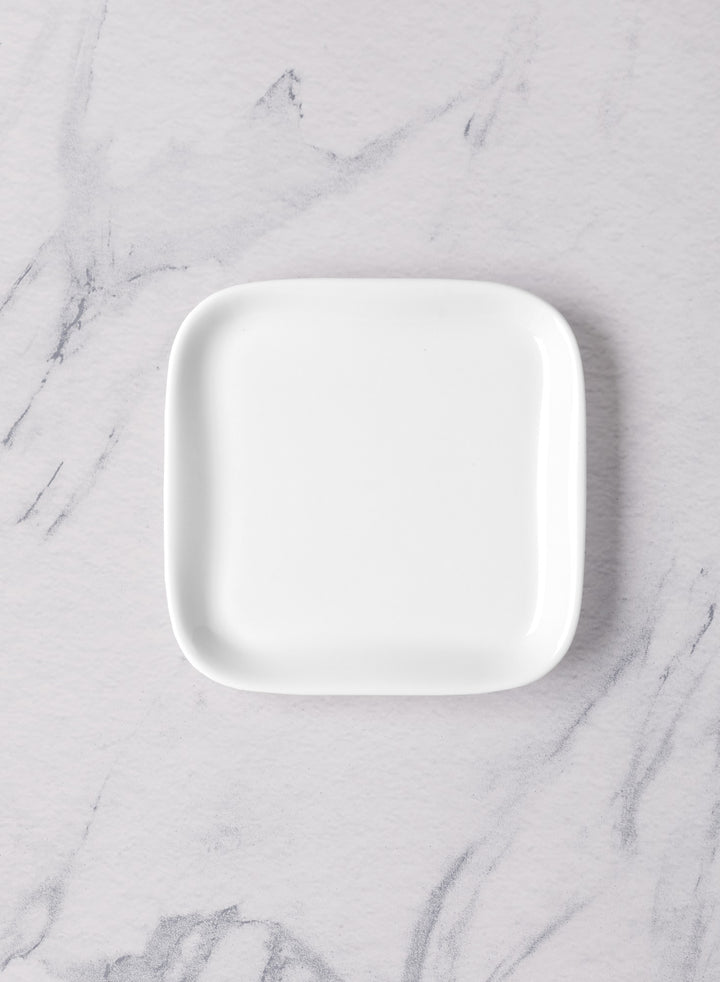Square Plate | Porcelain , 4.48" | Pack of 18