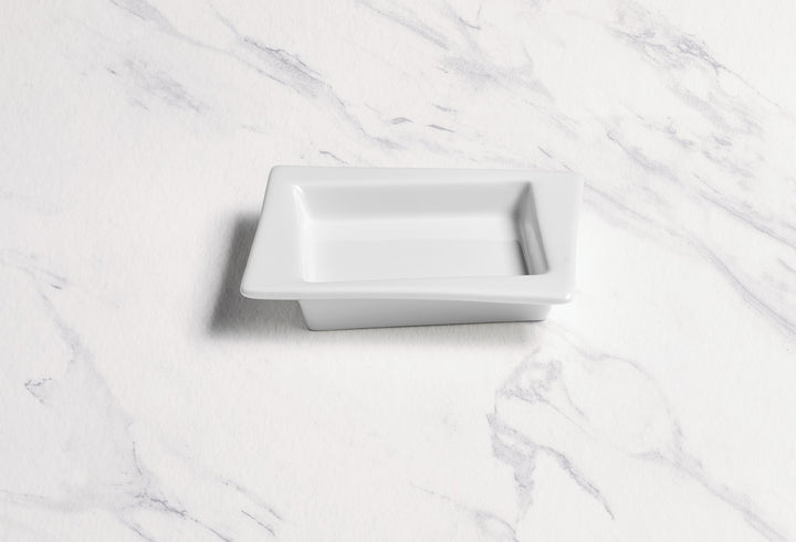 Square Plate With Rim | Porcelain, 4.37" | Set of 18