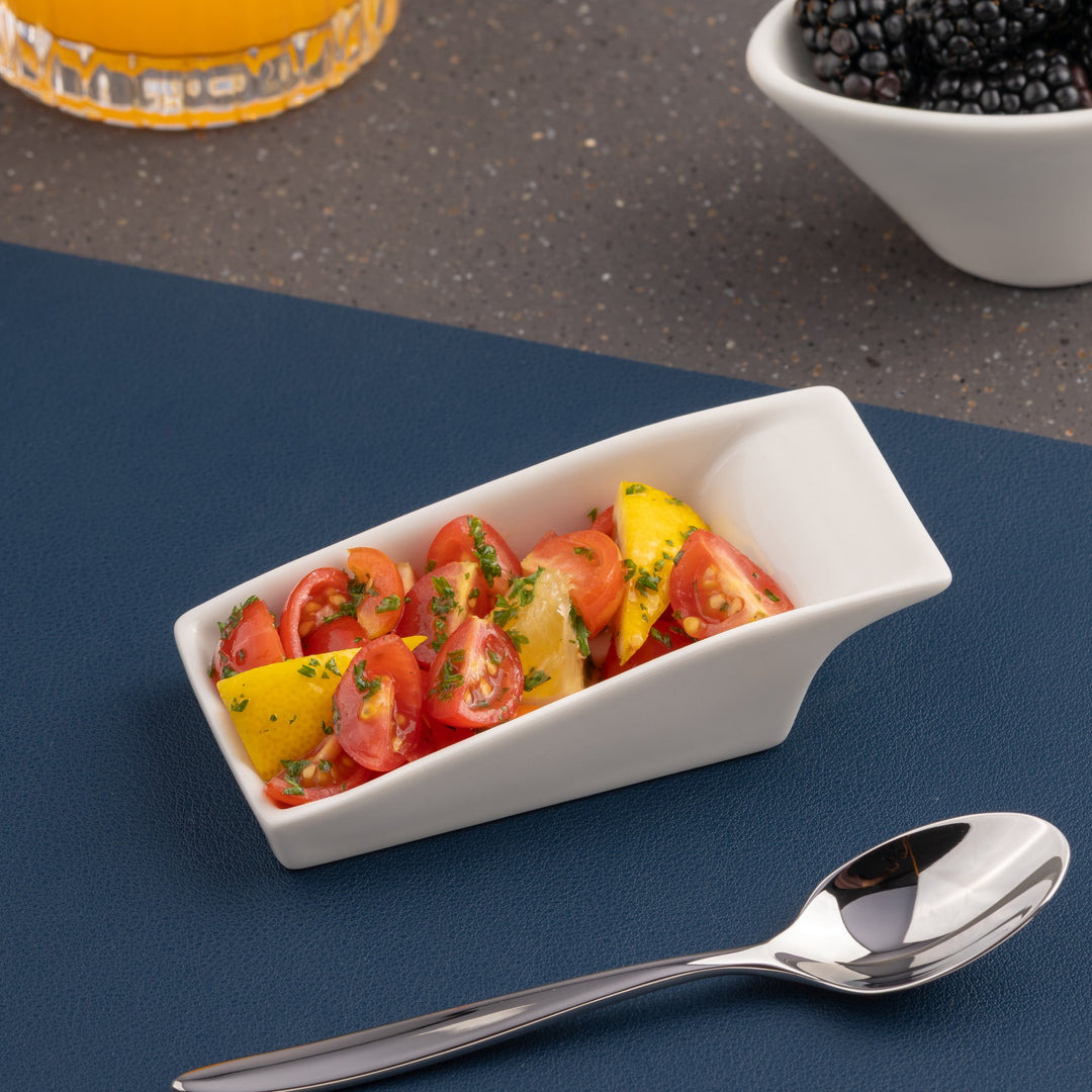 Slope Rectangle Bowl | 0.68, Porcelain | Set of 18