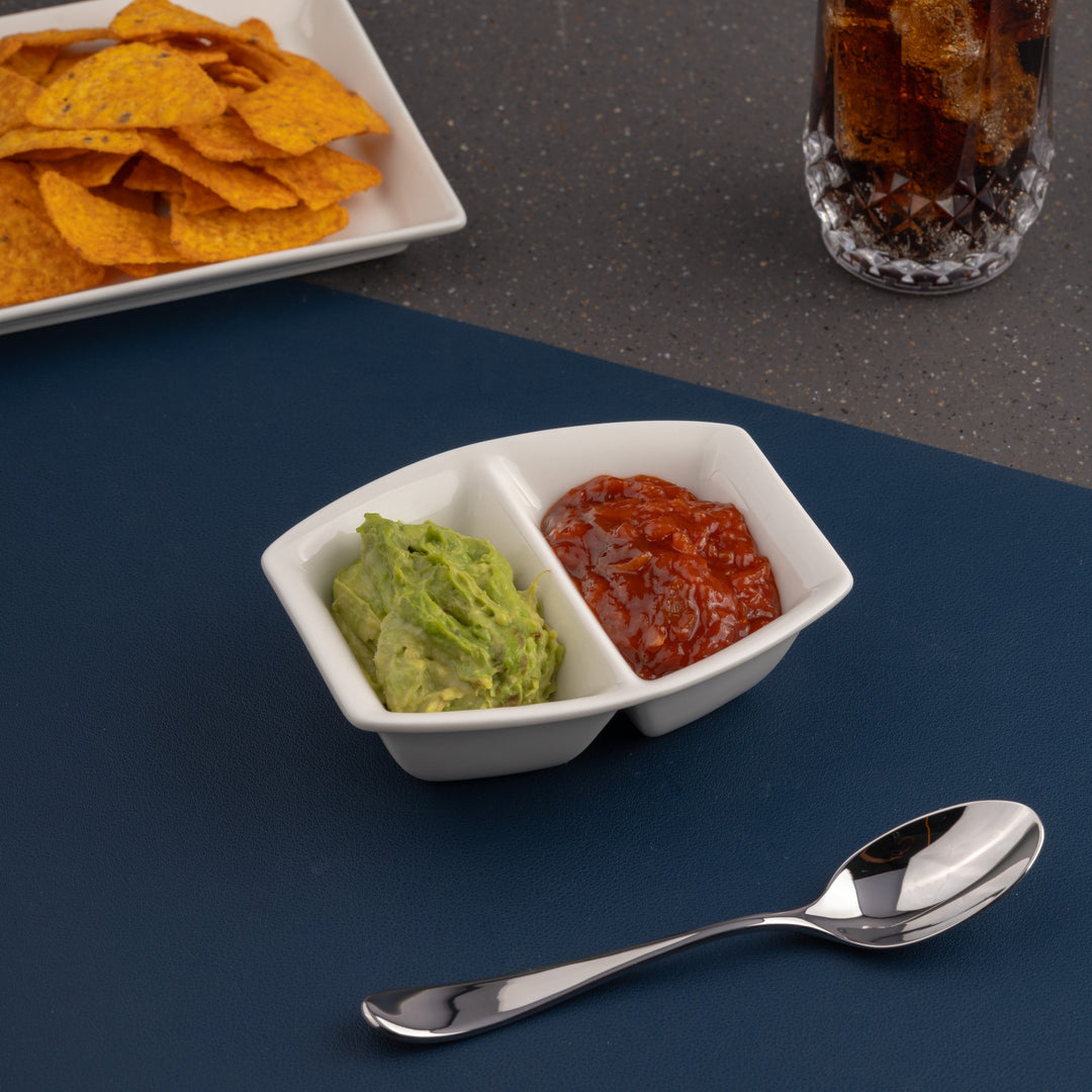 Rectangular Twin Bowl | 4.4oz, Porcelain | Pack of 18