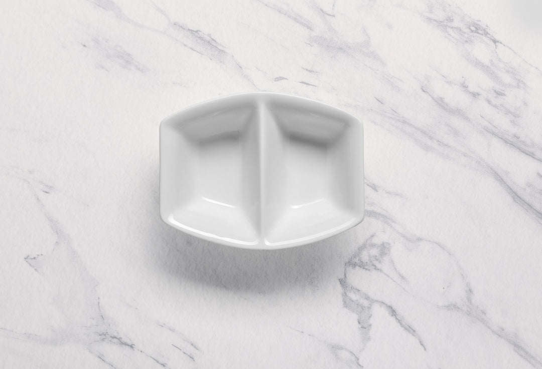 Rectangular Twin Bowl | 4.4oz, Porcelain | Pack of 18