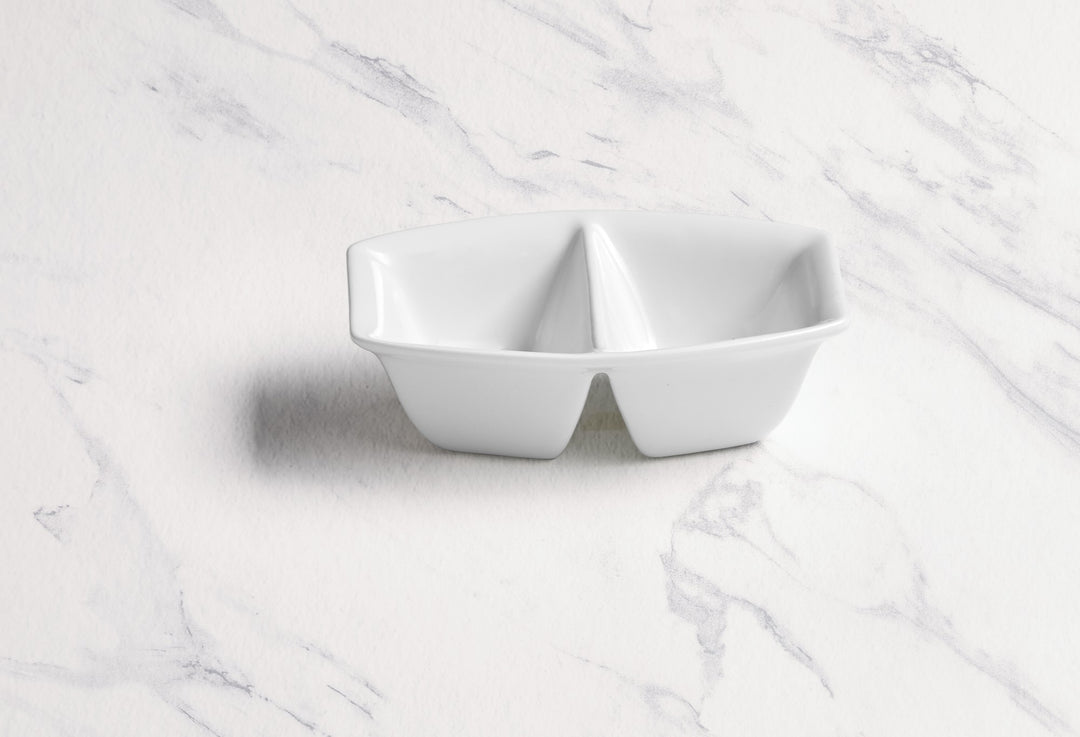 Rectangular Twin Bowl | 4.4oz, Porcelain | Pack of 18