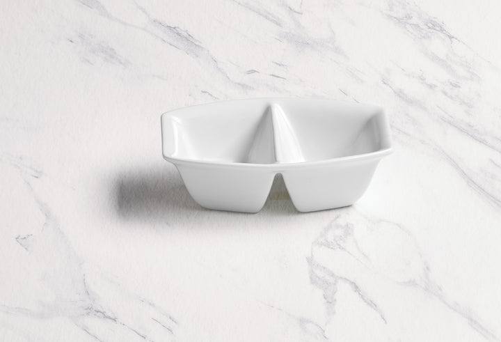 Rectangular Twin Bowl | 4.4oz, Porcelain | Pack of 18