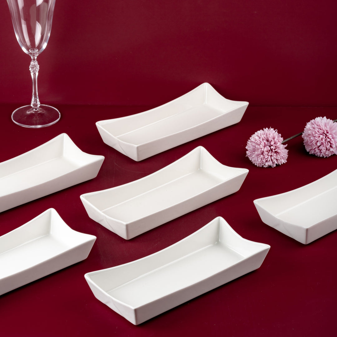 Hot Dog Serving Holder | Ivory Porcelain | 12.17 oz | Set of 12 Pcs