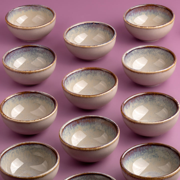 Porcelain Non Stackable Bowl | Splash Beige, Set of 12