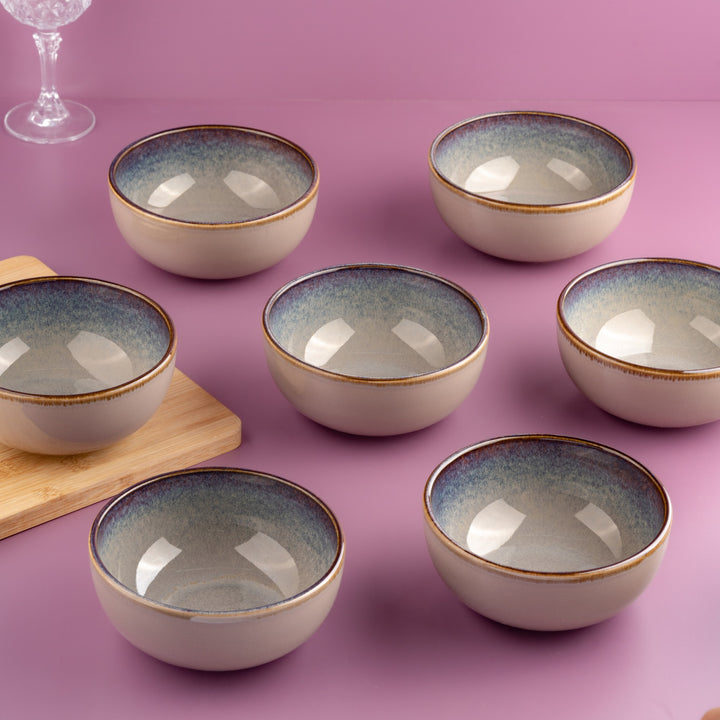 Porcelain Non Stackable Bowl | Splash Beige, Set of 8