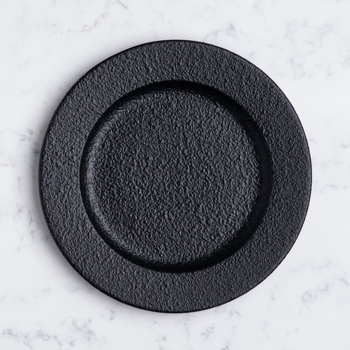 Flat Plate | Black Finish, Porcelain | Set of 12