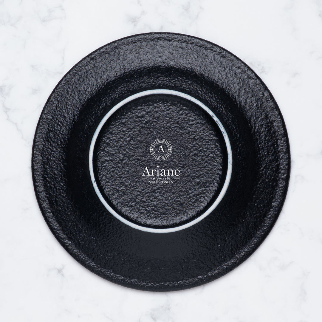 Flat Plate | Black Finish, Porcelain | Set of 12