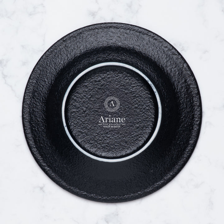 Flat Plate | Black Finish, Porcelain | Set of 12