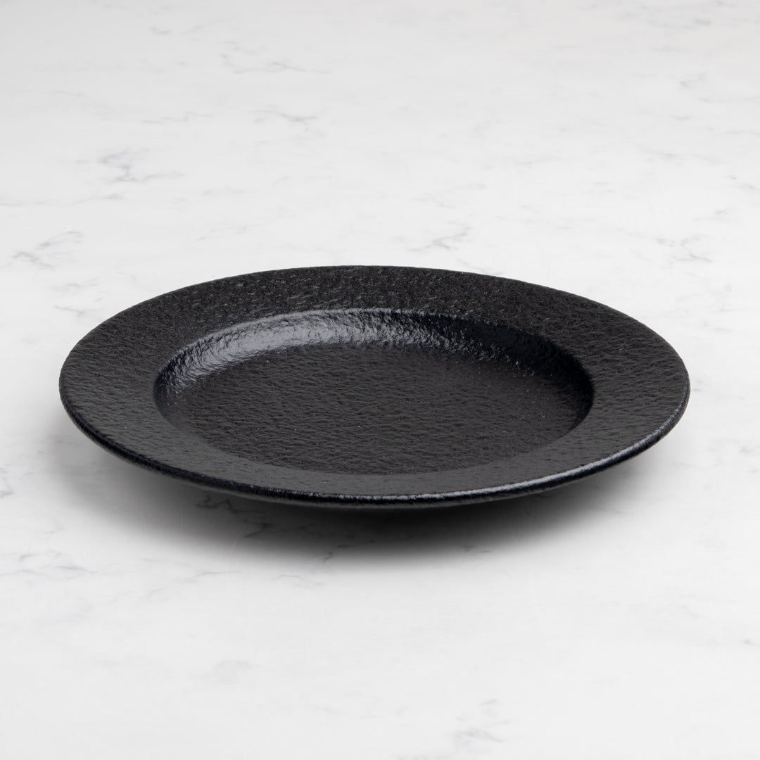 Flat Plate | Black Finish, Porcelain | Set of 12