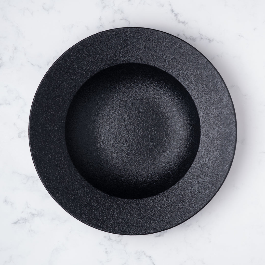 Deep Plate| Black Finish, Porcelain | Set of 6