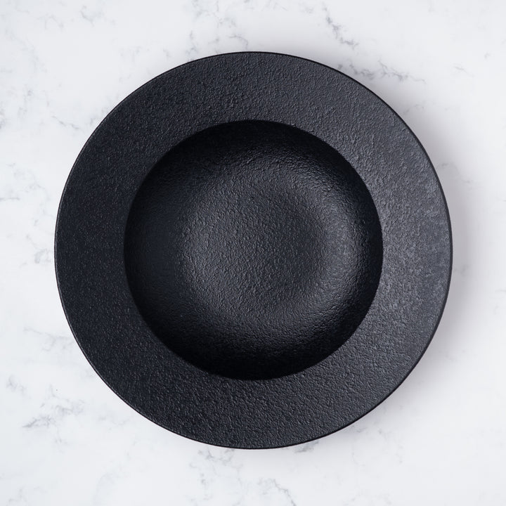 Deep Plate| Black Finish, Porcelain | Set of 6