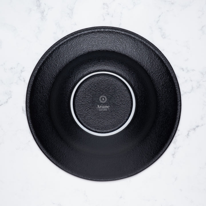 Deep Plate| Black Finish, Porcelain | Set of 6