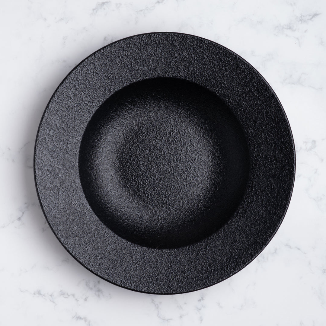Deep Plate| Black Finish, Porcelain | Set of 6
