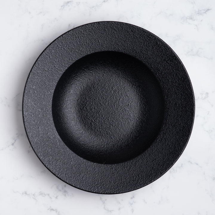 Deep Plate| Black Finish, Porcelain | Set of 6