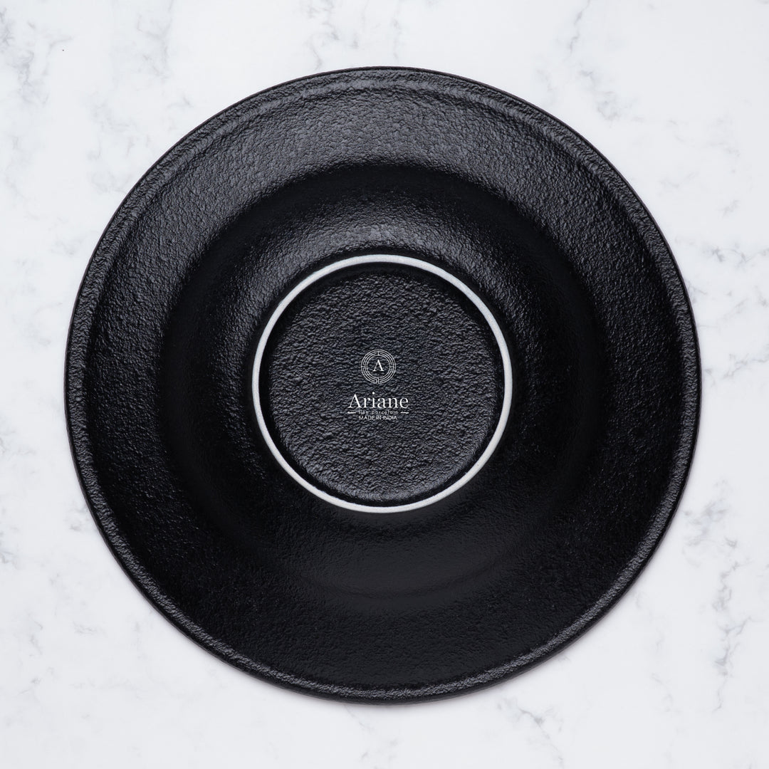 Deep Plate| Black Finish, Porcelain | Set of 6