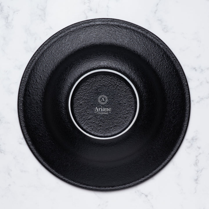 Deep Plate| Black Finish, Porcelain | Set of 6