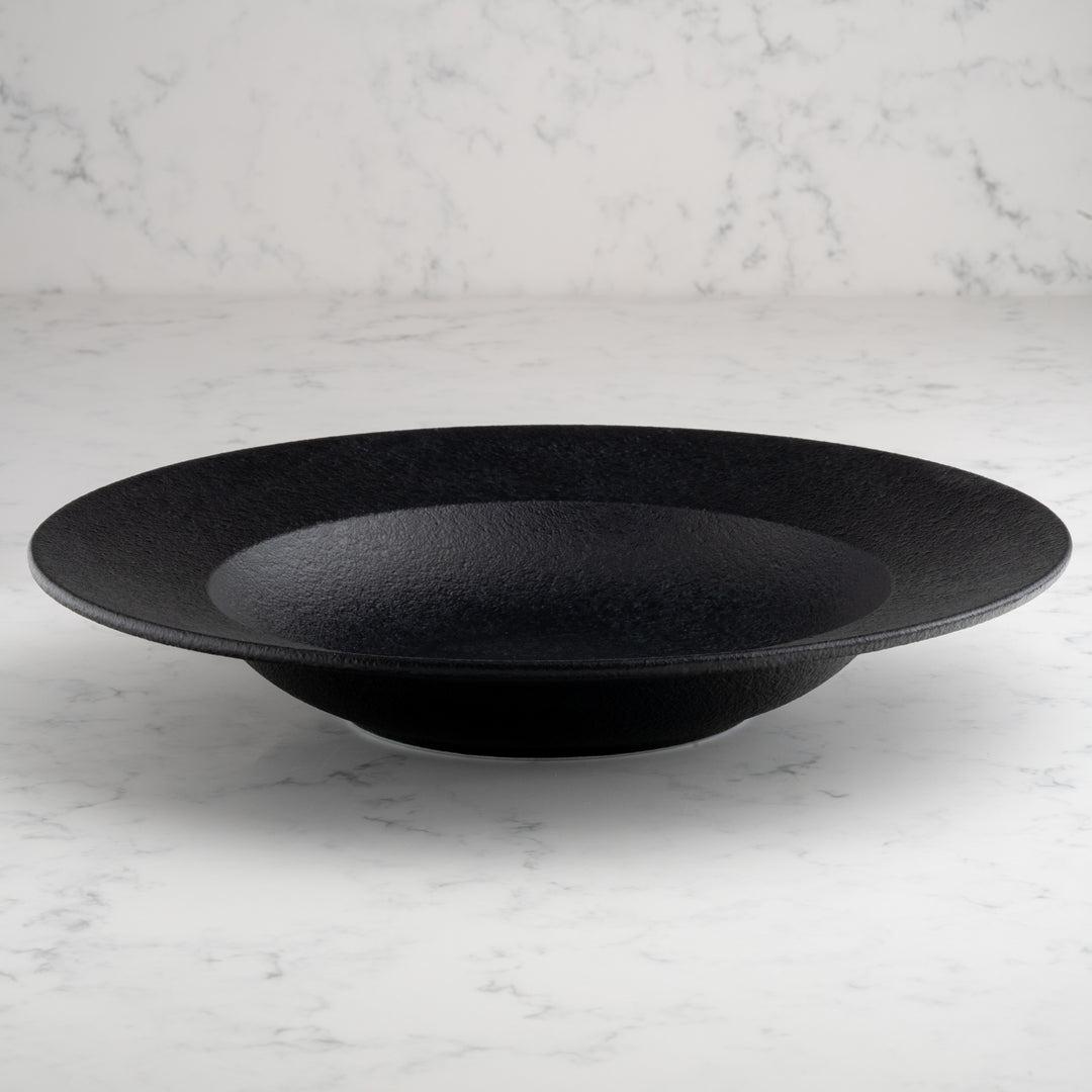 Deep Plate| Black Finish, Porcelain | Set of 6