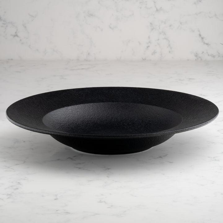 Deep Plate| Black Finish, Porcelain | Set of 6