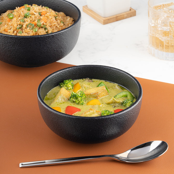 Non Stackable Bowl | Black, Porcelain- | Set of 8 Pcs