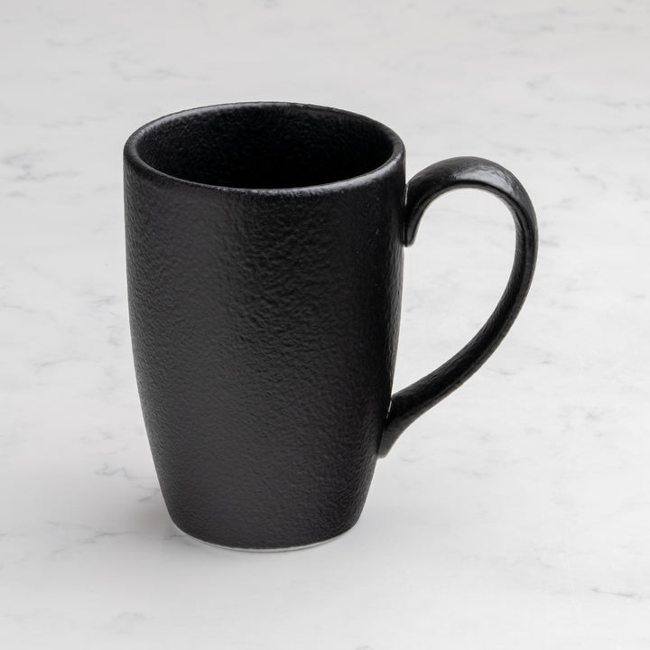 Non Stackable Mug | Black, Porcelain | 10.14oz | Set of 6 pcs