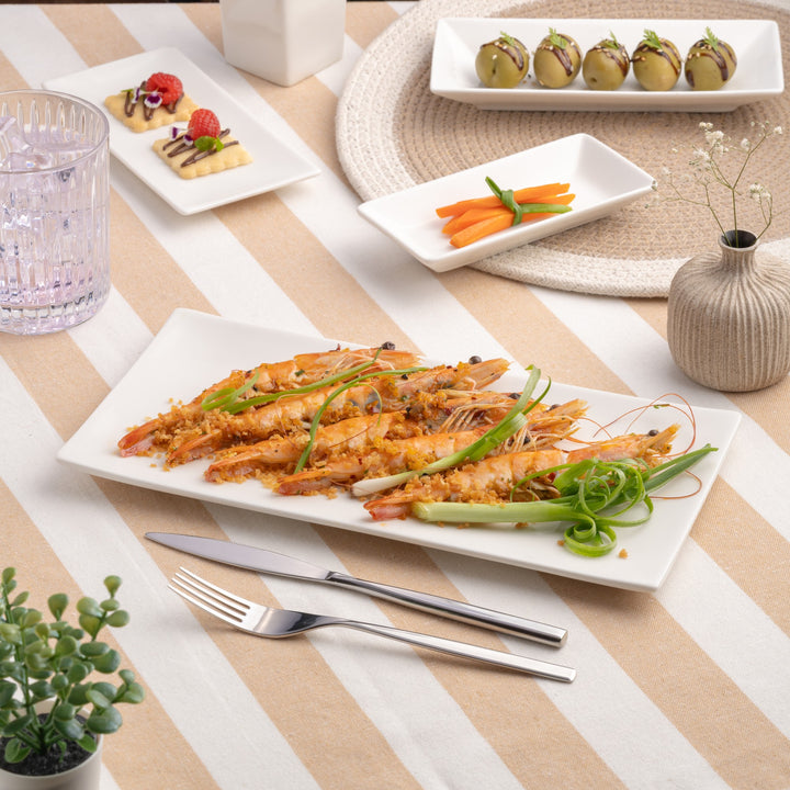 Rectangle Plate | 11.41x5.7", Porcelain | Set of 6
