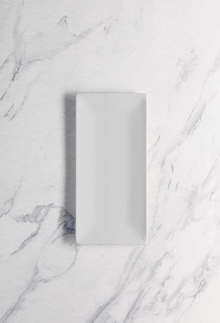 Porcelain Rectangle Plates | Ivory | Pack of 12