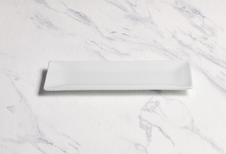 Porcelain Rectangle Plates | Ivory | Pack of 12