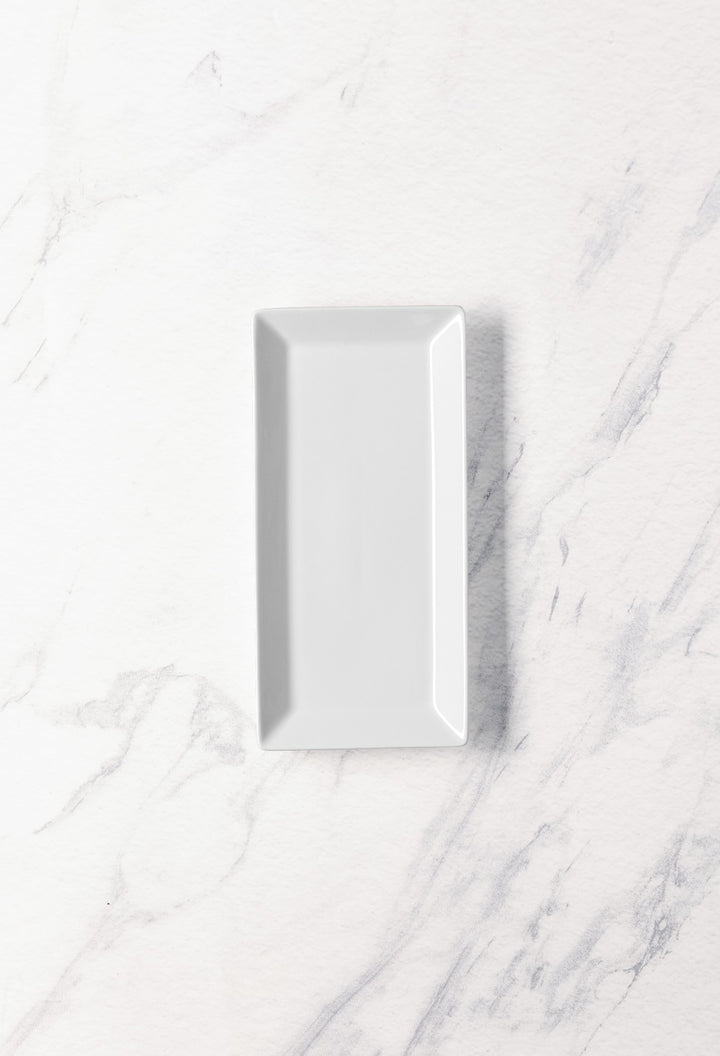 Porcelain Rectangle Plates | Ivory | Pack of 12