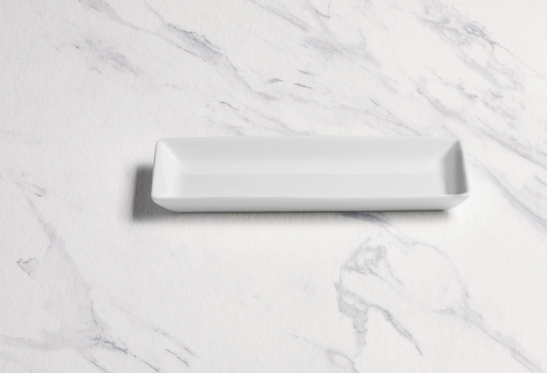 Porcelain Rectangle Plates | Ivory | Pack of 12