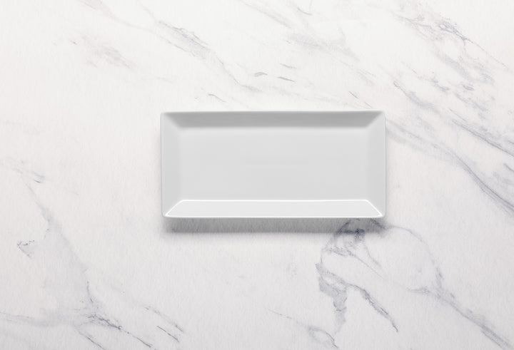 Porcelain Rectangle Plates | Ivory | Pack of 12