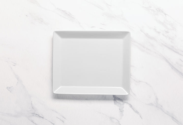 Porcelain Rectangle Plates | Ivory | Pack of 12