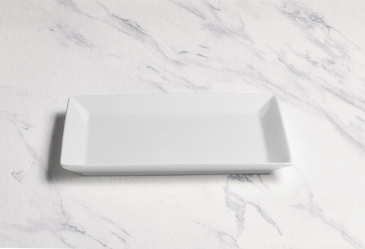 Porcelain Rectangle Plates | Ivory | Pack of 12