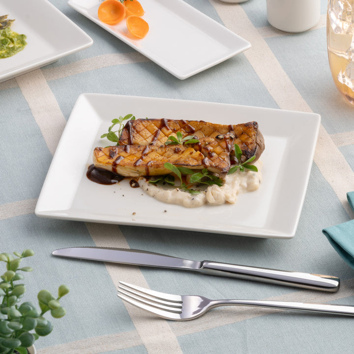 Rectangle Plate | Porcelain, Ivory | Set of 6