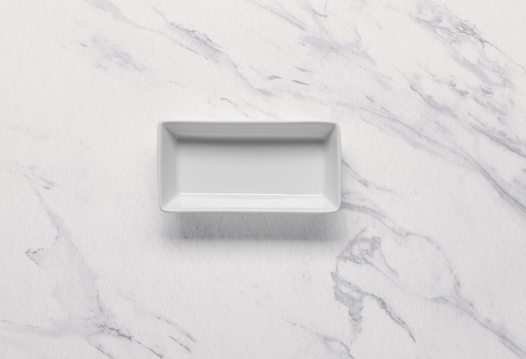 Deep Rectangle Plate | Porcelain, Ivory | Set of 12