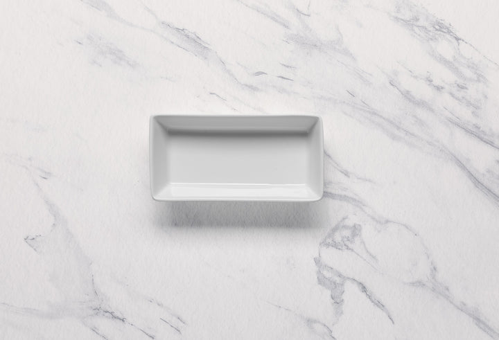 Deep Rectangle Plate | Porcelain, Ivory | Set of 12