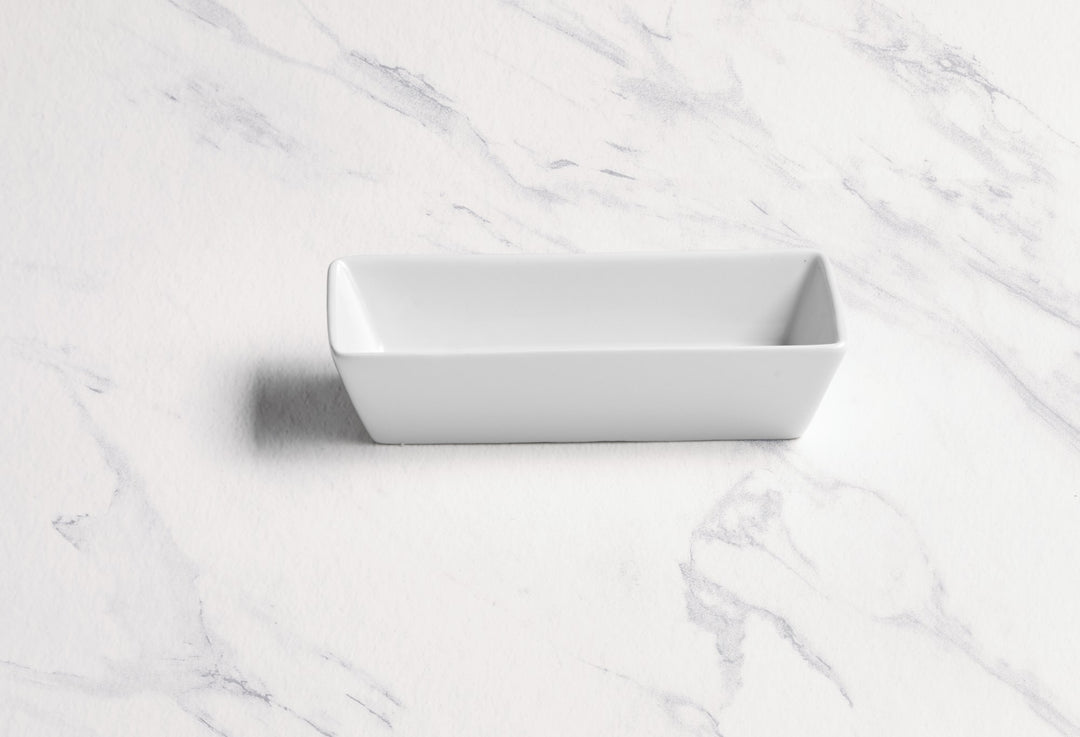 Deep Rectangle Plate | Porcelain, Ivory | Set of 12